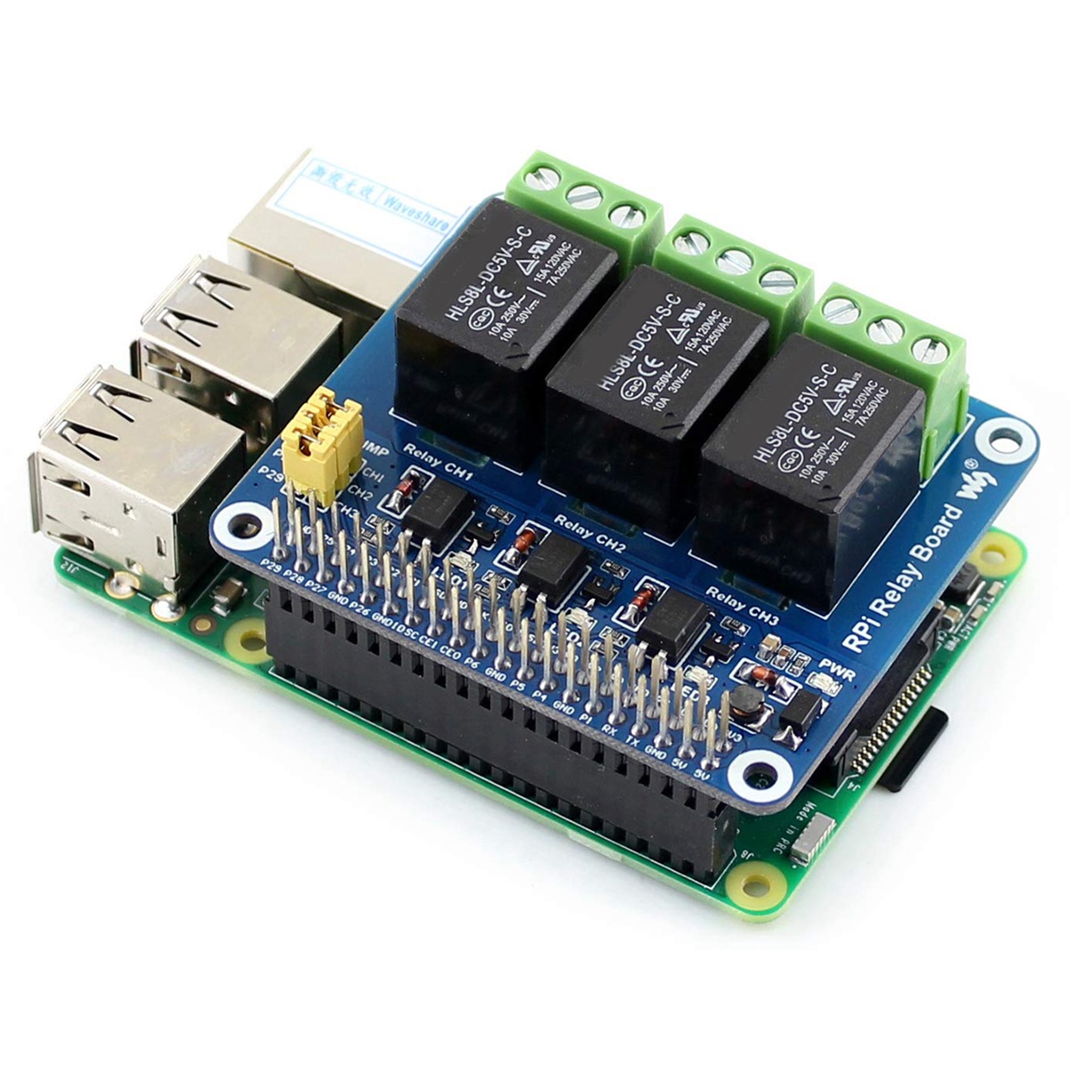 Relay Module 5V - Waveshare Modulo Relè a 3 Canali