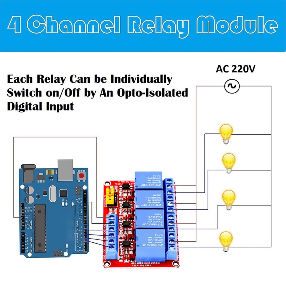 Modulo relè a 4 canali A49T 5V - Relay Module 5V recensione e prezzo